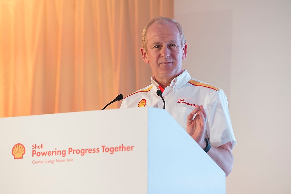 John Abbott, Downstream Director for Royal Dutch Shell, opens the first Powering Progress Together Forum in Singapore themed “Cleaner Energy Moves Asia”