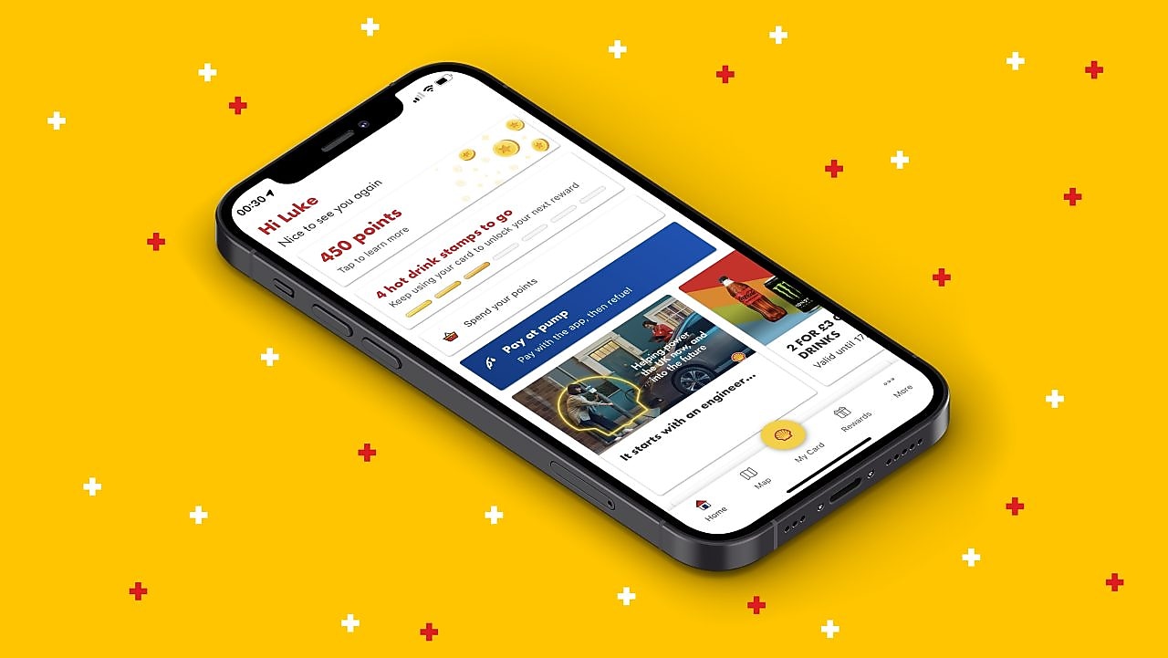 Screenshot of the Shell app home screen