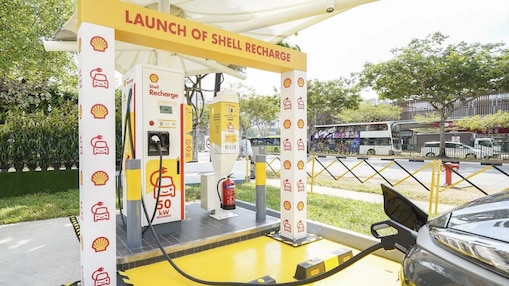 EV charger at a Shell Station