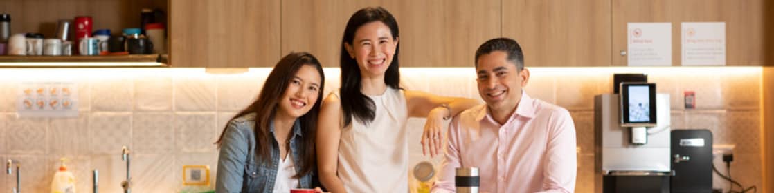 Shell employees in office pantry