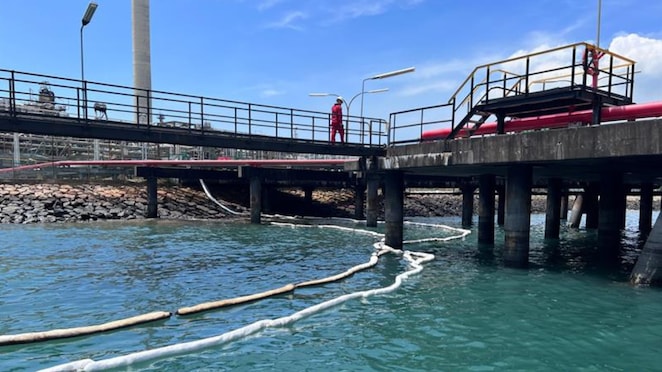 Shell has deployed booms as part of the clean-up effort.