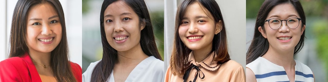 Vivian Fong, EO Technical Consultant, Shell Catalysts & Technologies; Gladys Choo, STEM Educator, Science Centre Board; Chaw Kay Khine, Temasek Polytechnic student; Polly Liu, Mechanical Engineer (Digitalisation), Shell