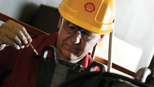 shell worker with helmet