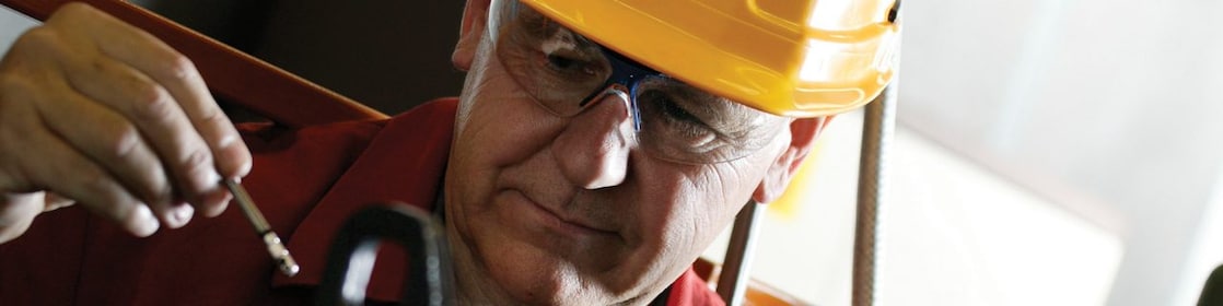shell worker with helmet
