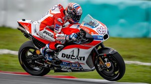 Andrea Dovizioso motorbike on a racetrack