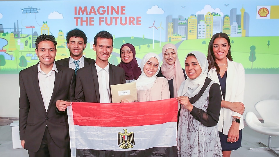 The champion of Imagine the Future Scenarios Competition 2019 is the team Egypt’s University of Science and Technology in Zewain City.