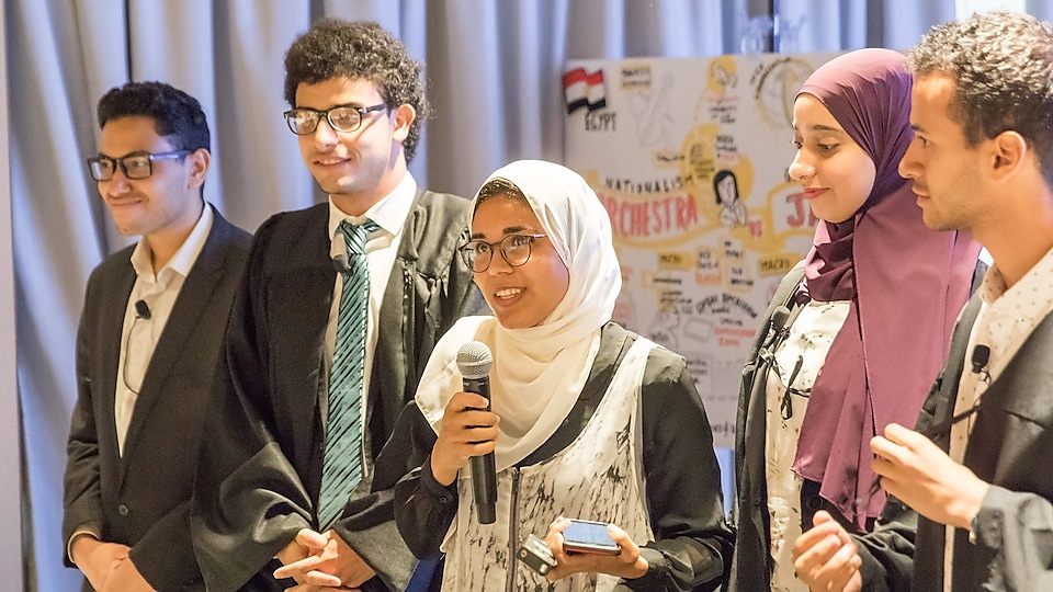 The Egypt national team from the University of Science and Technology in Zewail City came in first at the Imagine the Future Scenarios Competition 2019. They presented their scenarios of the way people live, work and play in 2050 at Shell Powering Progress Together Forum.