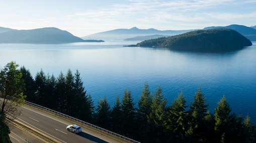 Sea to Sky Highway from Vancouver to Whistler in British Columbia, Canada